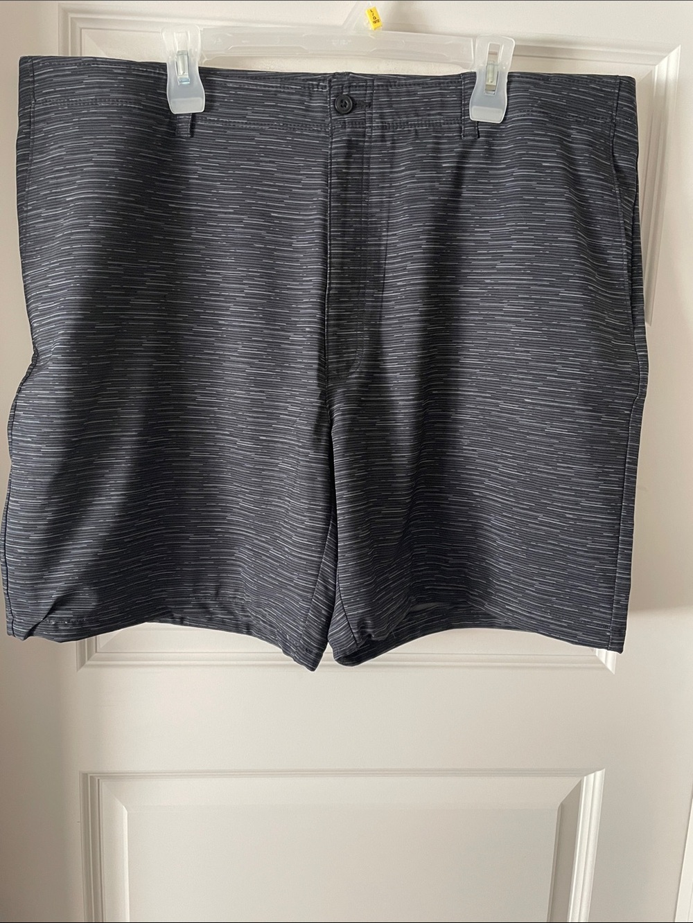 Hogan Black Heathered Flat-Front Men's Shorts
